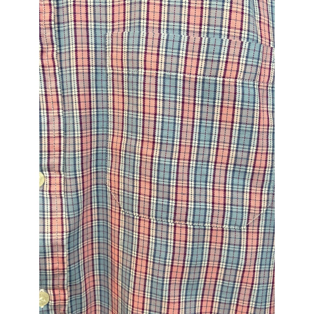 Pendleton Oxford Long Sleeve Button Down Shirt- 100% Cotton-Pink/Blue Size: L - Picture 3 of 7
